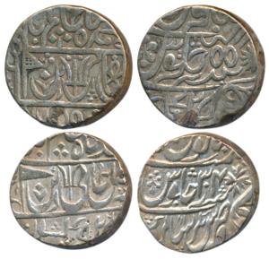 Ravishnagar Sagar Mint, Silver Rupee (2), in the name of Shah Alam II, RY 34 and 55, Patak