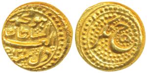 Tipu Sultan, Gold Pagoda, 3.42g, Nagar Mint, AM 1215/5, complete Mint name, RY and Persian