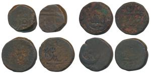 Copper Falus (4), Muhammad Ali Shah; Amjad Ali Shah; Wajid Ali Shah two different varietie