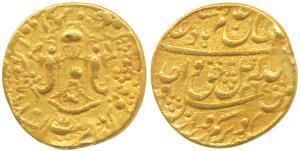 Wajid Ali, Gold Ashrafi, 10.64g, Bait-s-Sultanate Lakhnau Mulk Awadh Akhatar Nagar Mint, A
