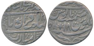 Braj Indrapur Mint, Silver Rupee, in the name of Muhammad Akbar II, AH 12XX/18, star and k