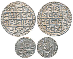 Lakshmi Narayan, Silver Tanka, Broad flan, Bangala legend in four lines; Rup Narayana, Sil