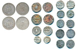 Silver Rupee (10) and ½ Rupee (1), Awadh, Muhammadabad Banaras Mint, RY 6, comb symbol on 