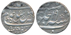 Murshidabad Mint, Silver Rupee, in the name of Shah Alam II, AH 1200/19, crescent mint mar