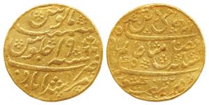 Murshidabad Mint, Gold Mohur, 12.3g, in the name of Shah Alam II, AH 1202/19, oblique mill