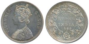Victoria Queen, Silver Rupee, Bombay Mint, 1862, A / II / 0 / 10, (Prid 93). About Uncircu