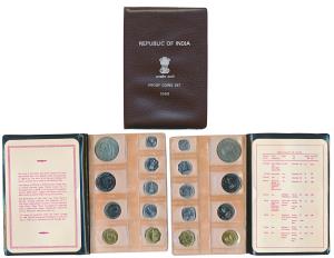 1969, Proof Set, Gandhiji Birth Centennial, set of 9, 1 Paisa to Rupees 10, Bombay Mint. I