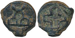 Late Mauryan, Vidarbha region (c. 300-200 BC), Cast Copper Karshapana, 13.76g, obv. a thre