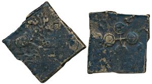 Satavahanas, Siri Satakarni, Copper Large Unit, 14.73g, Vidarbha Area, obv. an elephant wi