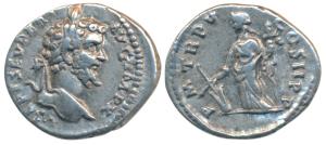 Roman, Septimius Severus (193-211 AD), Silver Denarius, 2.97g, obv. laureate head to right