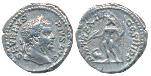 Roman, Septimius Severus, Silver Denarius, 3.27g, obv. laureate head to right, rev. Jupite