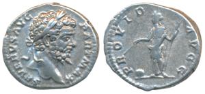 Roman, Septimius Severus, Silver Denarius, 3.36g, obv. laureate head to right with legend 