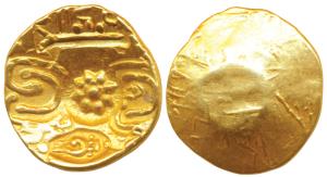 Yadavas of Devagiri, Bhillama V (1185-1193 AD), Gold Gadyana / Padma Tanka, Punch-marked t