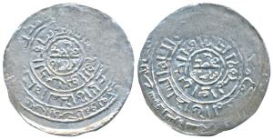 Muhammad bin Sam (AH 589-602, 1193-1206 AD), Silver Dirham, Gazna Mint, Kufic legends in c