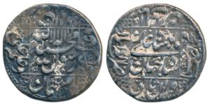 Shah Jahan, Silver Rupee, 11.19g, Akbarabad Mint, AH 1043/7, legend within square area, co