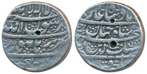 Shah Jahan, Silver Rupee, 11.27g, Burhanpur Mint, AH 1037/Ahd, legend in four lines (KM 22