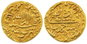 Shah Jahan, Gold Mohur, 10.94g, Daulatabad Mint, Kalima within quatrefoil on obv. and name