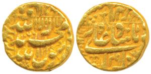 Shah Jahan, Gold Mohur, 10.86g, Multan Mint, AH 1066/29 (KM 260.13). Very Fine+.