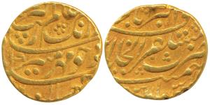 Aurangzeb, Gold Mohur, 10.84g, Mustaqir al-Khilafat Akbarabad Mint (KM 315.6). Very Fine.