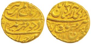 Aurangzeb, Gold Mohur, 10.92g, Dar-ul-Khilafat Shahjahanabad Mint, AH 1095/27 (KM 315.42).