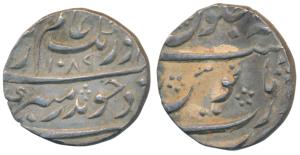 Aurangzeb, Silver ½ Rupee, 5.4g, Surat Mint, AH 1089 (KM 294.6). Extremely Fine.