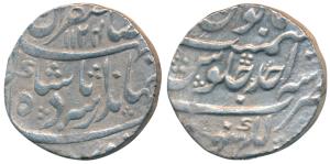 Jahandar Shah, Silver Rupee, 11.22g, Lucknow / Lakhnau Mint, AH 1124/Ahd, Sahib-i-Qiran ty