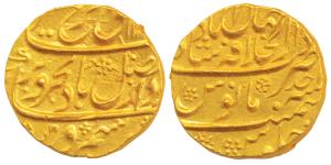 Farrukhsiyar, Gold Mohur, 10.90g, Dar-ul-Khilafat Shahjahanabad Mint, RY Ahd, complete min