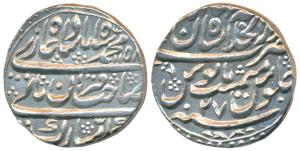 Muhammad Shah, Silver Rupee, 11.34g, Dar-ul-Khilafat Shahjahanabad Mint, AH 1158/27, (KM )