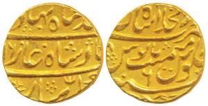 Ahmed Shah Bahadur, Gold Mohur, 10.85g, Dar-ul-Khilafat Shahjahanabad Mint, AH (11)66/6 (K