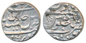 Aurangnagar Mulher Mint, Silver Rupee, 11.33g, issued in the name of Shah Alam II, ’Mu’ in