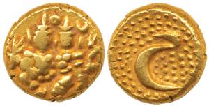 Haider Ali (AH 1174-1197, AD 1761-1782), Gold Pagoda, Shiva and Parvati seated, rev. Persi