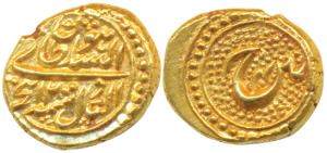 Tipu Sultan, Gold Pagoda, 3.41g, Patan Mint, AM 1200/4, Persian letter ’He’ on rev. (KM 12