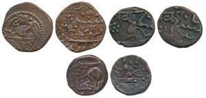 Khande Rao, Copper Paisa, Amreli Mint, Nagari Sri, Kha & Ga, Error, double struck, Shri do