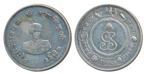 Ganga Singh (VS 1944-1999, 1887-1942 AD), Silver Rupee, 12.96g, obv. portrait of the ruler
