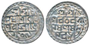 Lakshmi Narayan (SE 1509-1549, 1587-1627 AD), Silver Tanka, 10.19g, SK 1509, CB 98, legend