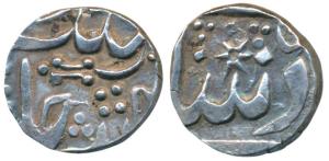 Nasir al-Daula, Silver ½ Rupee, 5.41g, Aurangabad Mint, Peston Shahi Series, in the name o
