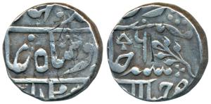 Jhalawar Mint, Silver Rupee, 11.20g, Old Madan Shahi Series, with the name of Bahadur Shah