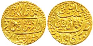 Manak Pal (AH 1186-1219; 1772-1804 AD), Nazarana Gold Mohur, 10.7g, AH 1199/26, struck at 