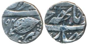 Gulab Singh (VS 1903-1913, 1846-1856 AD), Silver ¼ Rupee, 2.66g, Srinagar Mint, VS 1904, w
