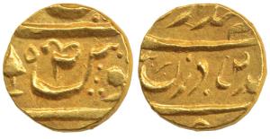 Bhupinder Singh, Gold 2/3 Mohur, 7.40g, in the name of Ahmed Shah Durrani, VS (19)58, kata