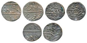 Silver Rupee (3), Baroda, in the name of Shah Alam II; Broach, Imtaya-ud-Daula, in the nam