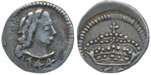 Goa, Joao V (1706-1750 AD), Silver Tanga / 60 Reis, 1.18g, obv. bust with date 1744 below,