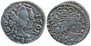 Goa, Maria I & Pedro III, Silver ½ Pardao, 2.76g, obv. conjoined busts of the king and que