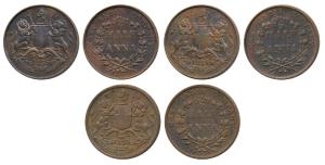 Copper ½ Anna, 1835, Madras Mint, A in India aligned, (Prid 133); A in India raised above;