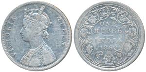 Victoria Queen, Silver Rupee, 1862, Bombay Mint, A / II / 0 / 8, (Prid 89). Fine+, Very Ra
