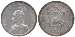 German East Africa, Wilhelm II, Silver ½ Rupie / Rupee, 5.82g, 1891 (KM 4). Extremely Fine