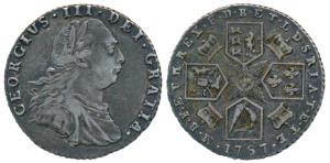 Great Britain, George III, Silver 6 Pence, 3g, rev. shields in cruciform, crowns in angles