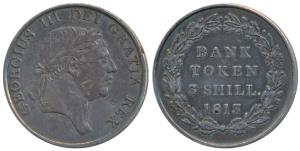 Great Britain, George III, Silver 3 Shillings, obv. laureate head, rev. Bank Token value a