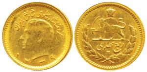 Iran, Pahlavi Dynasty, Muhammad Reza Shah, Gold ¼ Pahlavi, 2.06g, 1339 SH (KM 1160a). Unci