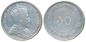 Straits Settlements, Edward VII, Silver Dollar, 1902, rev. artistic design within circle (
